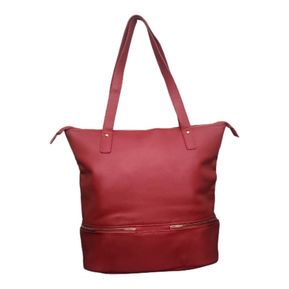 JOY Mangano Leather Double Decker Tote and Trifold Wallet With RFID Protection - Picture 2 of 15